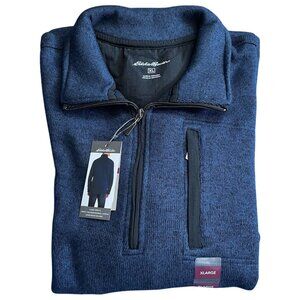Eddie Bauer Sweater Fleece Classic Quarter Zip Pullover - XLarge Blue - NEW
